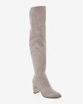 Suede Over The Knee Boot Light Gray