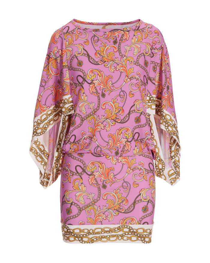 Swim Sense Filigree Status Print Tunic Pink