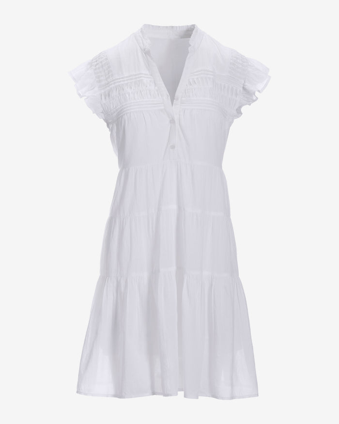 Tiered Shift Dress White