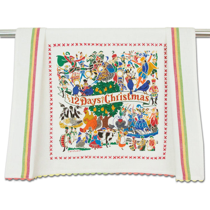 Twelve Days of Christmas Dish Towel