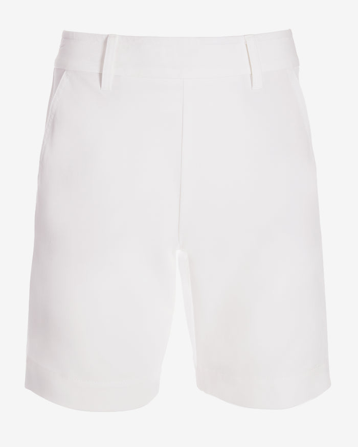 Twill Pull-On Seven-Inch Short Pure White