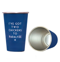 Two Chickens Pint Glass - Blue