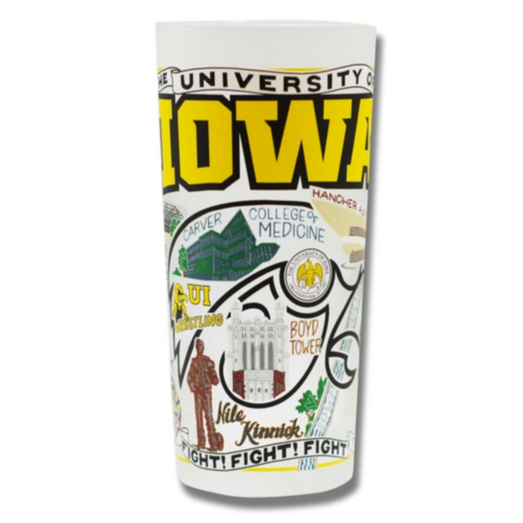 University of Iowa Collegiate Frosted Glass Tumbler