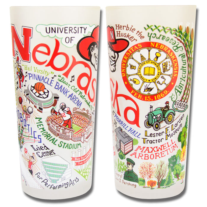 University of Nebraska Collegiate Frosted Glass Tumbler