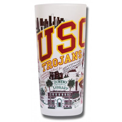 USC Collegiate Frosted Glass Tumbler