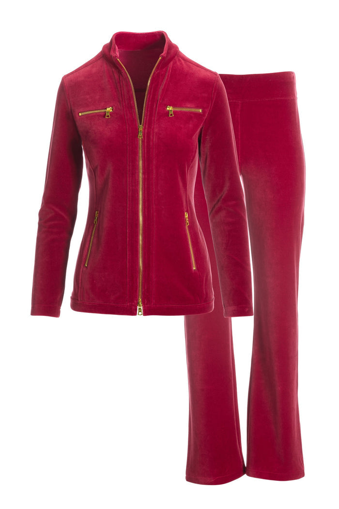 Velour Chic Zippered Coordinates Rio Red