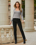 Velvet High Rise Five Pocket Pant Black