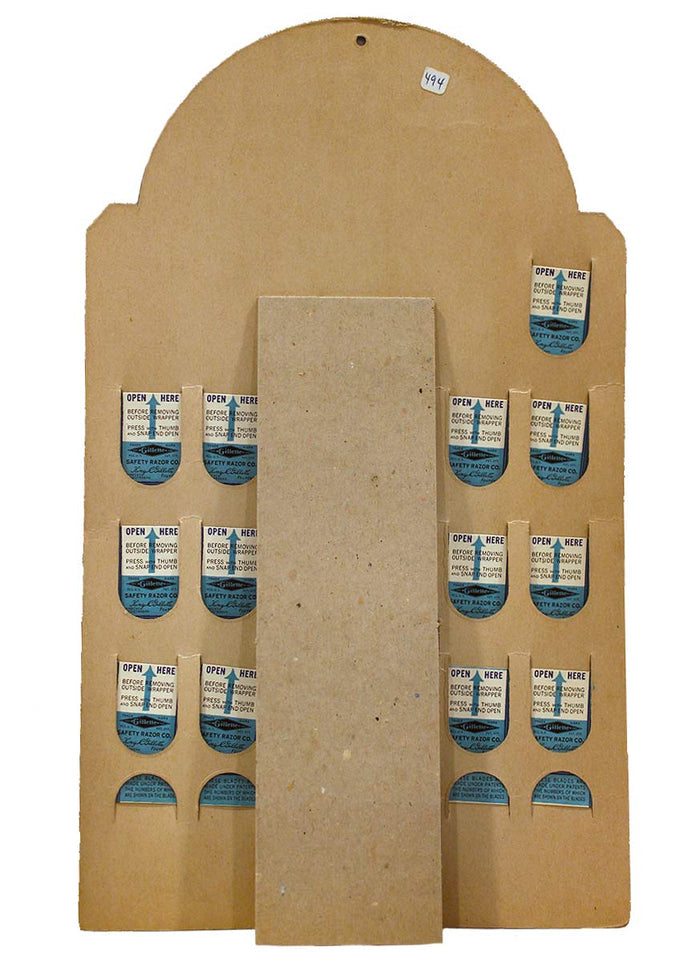 VINTAGE GILLETTE BLUE BLADES STORE DISPLAY UNUSED COMPLETE NEW OLD STOCK OFFERED BY ANTIQUE DIGGER