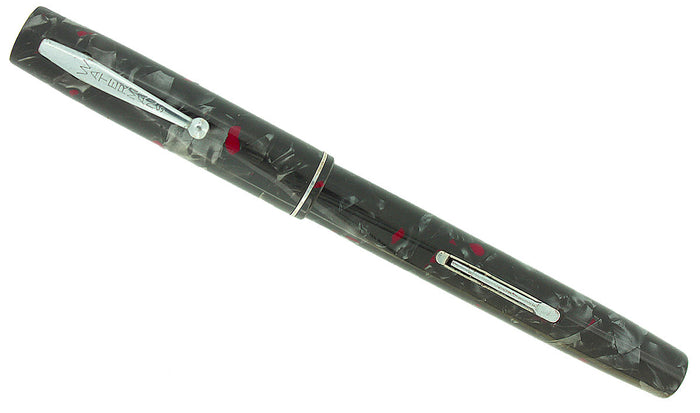 WATERMAN 3 GREY PEARL CELLULOID FOUNTAIN PEN XF-BBB FLEX NIB RESTORED OFFERED BY ANTIQUE DIGGER