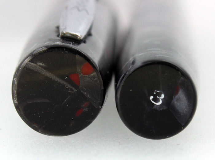 WATERMAN 3 GREY PEARL CELLULOID FOUNTAIN PEN XF-BBB FLEX NIB RESTORED OFFERED BY ANTIQUE DIGGER