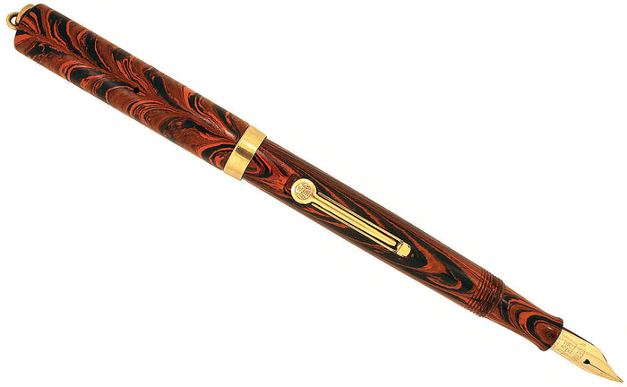 WATERMAN 52 1/2V RED RIPPLE FOUNTAIN PEN & PENCIL F to BBB FLEX NIB RESTORED OFFERED BY ANTIQUE DIGGER