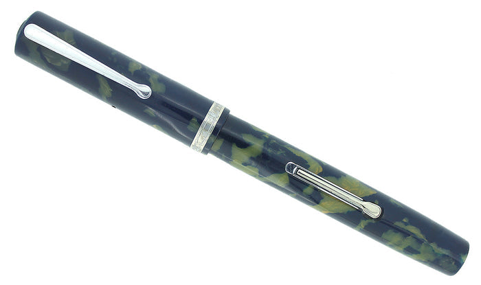 WATERMAN 94 BLUE & CREAM CELLULOID FOUNTAIN PEN F-BB+ FLEX #4 NIB RESTORED OFFERED BY ANTIQUE DIGGER