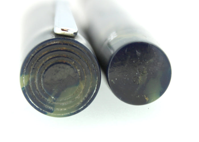 WATERMAN 94 BLUE & CREAM CELLULOID FOUNTAIN PEN F-BB+ FLEX #4 NIB RESTORED OFFERED BY ANTIQUE DIGGER