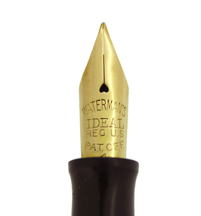 WATERMAN 94 BLUE & CREAM CELLULOID FOUNTAIN PEN F-BB+ FLEX #4 NIB RESTORED OFFERED BY ANTIQUE DIGGER
