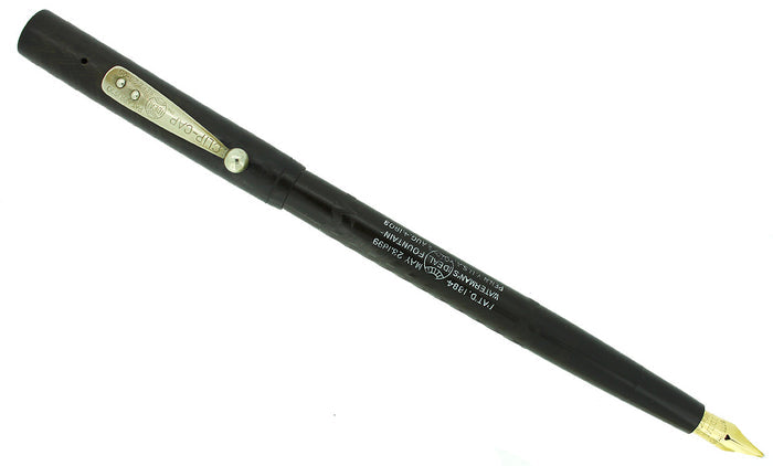 WATERMAN LACK CHASED HARD RUBBER FOUNTAIN PEN F TO BBB FLEX NIB RESTORED OFFERED BY ANTIQUE DIGGER