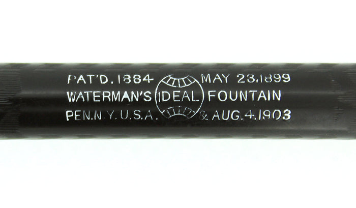 WATERMAN LACK CHASED HARD RUBBER FOUNTAIN PEN F TO BBB FLEX NIB RESTORED OFFERED BY ANTIQUE DIGGER