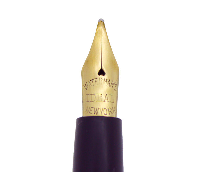 WATERMAN LACK CHASED HARD RUBBER FOUNTAIN PEN F TO BBB FLEX NIB RESTORED OFFERED BY ANTIQUE DIGGER