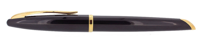 WATERMAN CARENE FOUNTAIN PEN JET BLACK WITH GOLD PLATED TRIM 18K MEDIUM NIB MINT IN BOX OFFERED BY ANTIQUE DIGGER