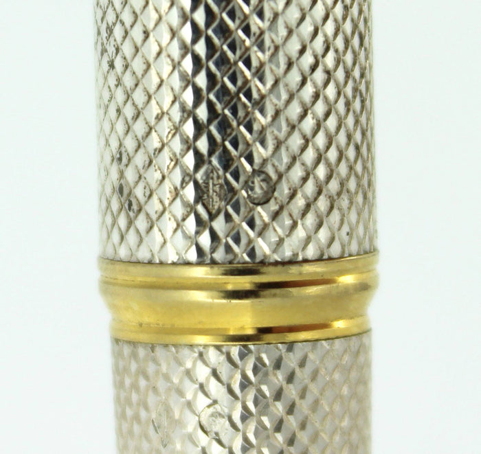 WATERMAN GENTLEMAN STERLING SILVER BARLEYCORN FOUNTAIN PEN 18K M NIB RESTORED OFFERED BY ANTIQUE DIGGER
