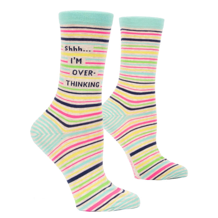 Women's Crew Socks - Shhh I'm Overthinking