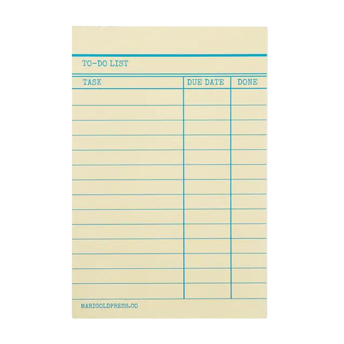 Yellow Library Card Notepad